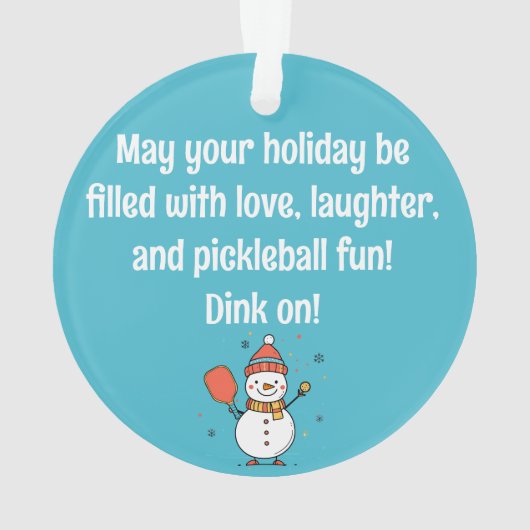 Aangepaste tekst Dinking Snowman Ornament (achterkant)