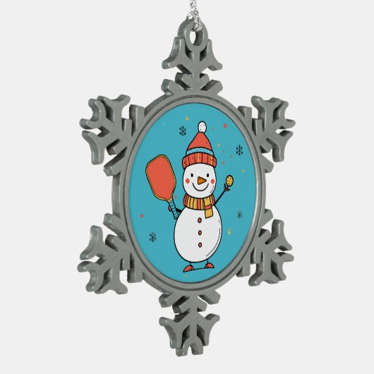 Aangepaste tekst Dinking Snowman Tin Sneeuwvlok Ornament (Links)