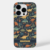 Aangepaste tekst Dinosaurus Patroon Case-Mate iPhone Case (Achterkant)