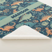 Aangepaste tekst Dinosaurus Patroon Sherpa Deken (3/4)