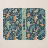 Aangepaste tekst Dinosaurus Patroon Sherpa Deken (Voorkant (horizontaal))