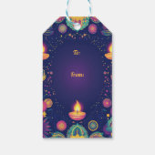 Aangepaste tekst, Diwali Bliss Label – Light & Joy Cadeaulabel (Achterkant)