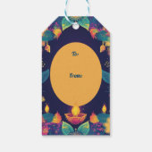 Aangepaste tekst, Diwali Brilliance-Label Cadeaulabel (Achterkant)