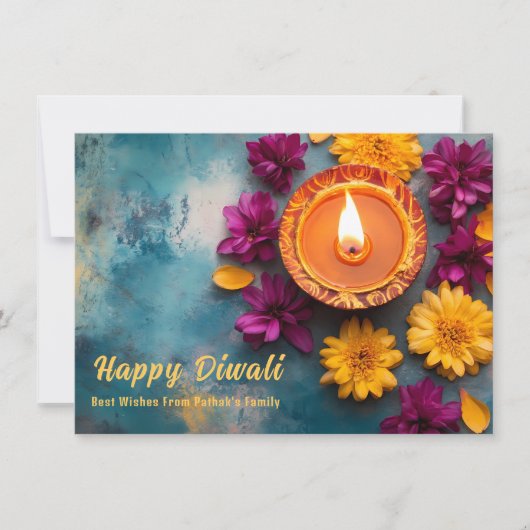 Aangepaste tekst, Diwali Delight Feestdagenkaart (Voorkant)