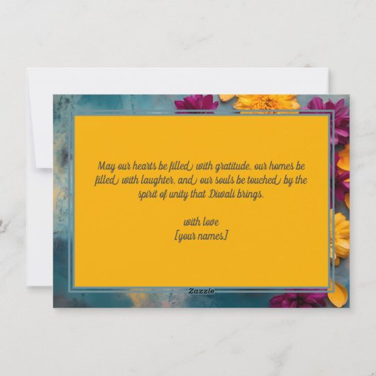 Aangepaste tekst, Diwali Delight Feestdagenkaart (Achterkant)