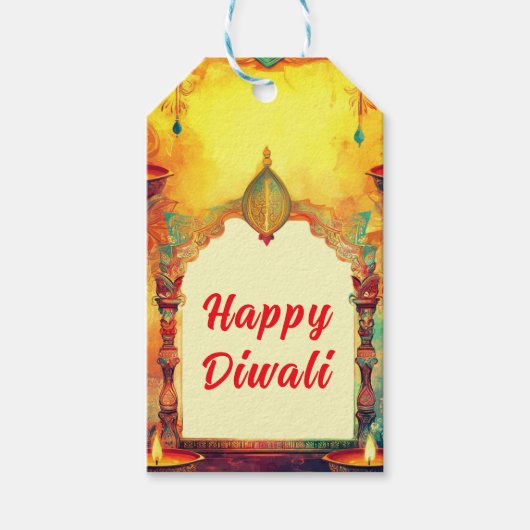 Aangepaste tekst, Diwali Delight Label Cadeaulabel (Voorkant)