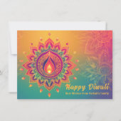 Aangepaste tekst, Diwali Festival Glow Feestdagenkaart (Voorkant)