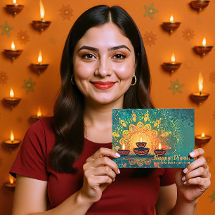 Aangepaste tekst, Diwali Festival Radiance Feestdagenkaart
