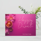 Aangepaste tekst Diwali Gerbera Glow kaart (Staand voorkant)