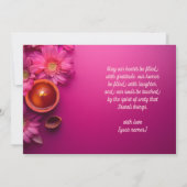 Aangepaste tekst Diwali Gerbera Glow kaart (Achterkant)
