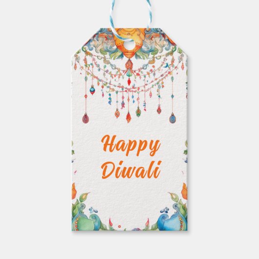 Aangepaste tekst, Diwali Harmony Label Cadeaulabel (Voorkant)