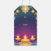 Aangepaste tekst, Diwali Harmony – Light & Joy Cadeaulabel (Achterkant)