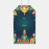 Aangepaste tekst, Diwali Radiance – Licht & Welvaa Cadeaulabel (Achterkant)