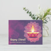 Aangepaste tekst, Diwali Radiant Blossoms Feestdagenkaart (Staand voorkant)