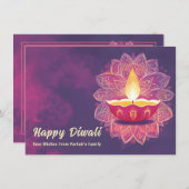 Aangepaste tekst, Diwali Radiant Blossoms Feestdagenkaart (Voorkant / Achterkant)