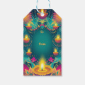 Aangepaste tekst, Diwali Serenity Label – Light &  Cadeaulabel (Achterkant)