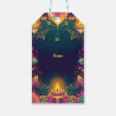 Aangepaste tekst, Diwali Splendor – Licht & Vieren Cadeaulabel (Achterkant)