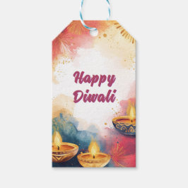 Aangepaste tekst, Diwali Waterverf Light & Celebra Cadeaulabel