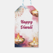 Aangepaste tekst, Diwali Waterverf Light & Celebra Cadeaulabel (Voorkant)