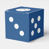 Aangepaste tekst dobbeldoos | Blauwe & Witte Sjabl Bedankdoosjes (Voorkant Zijde)