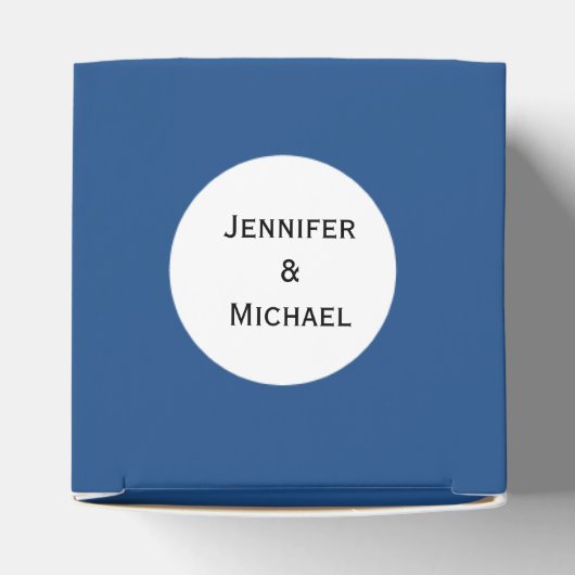 Aangepaste tekst dobbeldoos | Blauwe & Witte Sjabl Bedankdoosjes (Bovenkant)