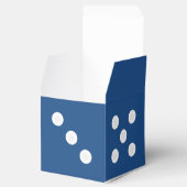 Aangepaste tekst dobbeldoos | Blauwe & Witte Sjabl Bedankdoosjes (Geopend)