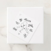 Aangepaste tekst Doodle Moderne ballon Gelukkige V Bedankjes Labels (In situ)