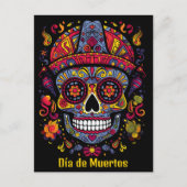 Aangepaste tekst 💀 doodle stijl Día de Muertos Briefkaart (Voorkant)