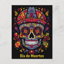 Aangepaste tekst 💀 doodle stijl Día de Muertos Briefkaart