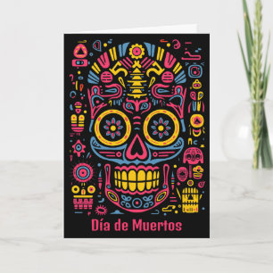 Aangepaste tekst 💀 doodle stijl Día de Muertos Kaart