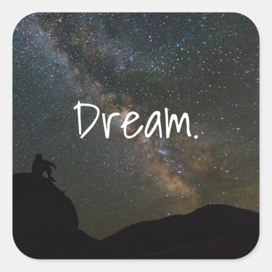 Aangepaste tekst Dream Big Galaxy Stars & Space St Vierkante Sticker (Voorkant)