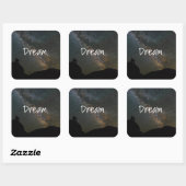 Aangepaste tekst Dream Big Galaxy Stars & Space St Vierkante Sticker (Vel)