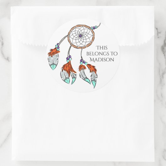 Aangepaste tekst Dreamcatcher stickers (Tas)