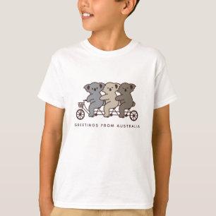 Aangepaste tekst Drie Koala's rijden tandem T-shirt