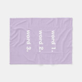 Aangepaste tekst drie woorden lila wit fleece deken (Voorkant (Horizontaal))