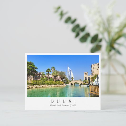 Aangepaste tekst, Dubai, Briefkaart Verenigde Arab (Staand voorkant)
