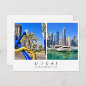 Aangepaste tekst, Dubai, Briefkaart Verenigde Arab (Voorkant / Achterkant)