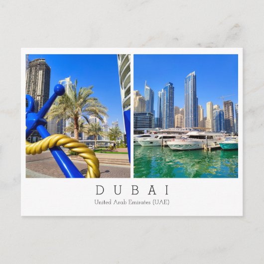 Aangepaste tekst, Dubai, Briefkaart Verenigde Arab (Voorkant)