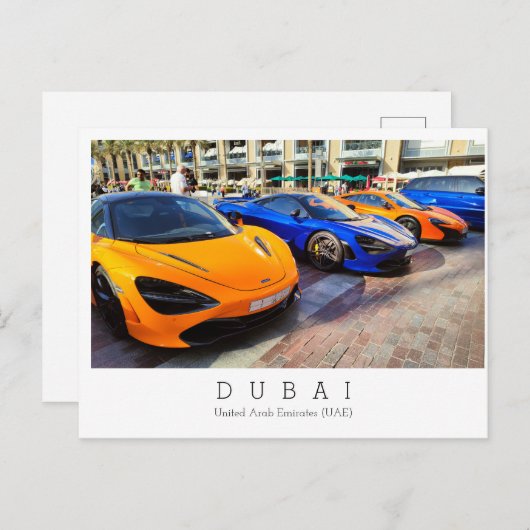 Aangepaste tekst, Dubai, Briefkaart Verenigde Arab (Voorkant / Achterkant)