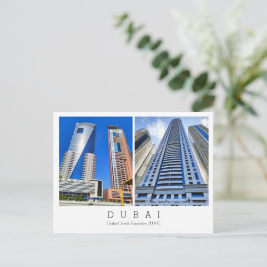 Aangepaste tekst, Dubai, Briefkaart Verenigde Arab (Staand voorkant)