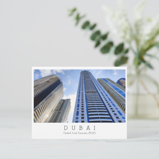 Aangepaste tekst, Dubai, Briefkaart Verenigde Arab (Staand voorkant)