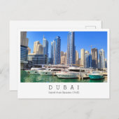 Aangepaste tekst, Dubai, Briefkaart Verenigde Arab (Voorkant / Achterkant)