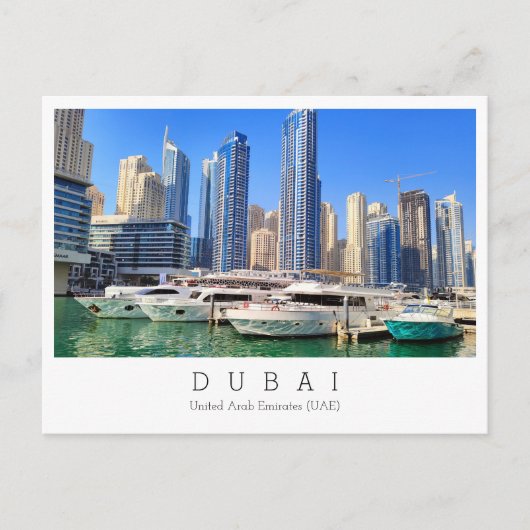 Aangepaste tekst, Dubai, Briefkaart Verenigde Arab (Voorkant)