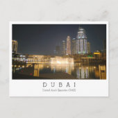 Aangepaste tekst, Dubai, Briefkaart Verenigde Arab (Voorkant)