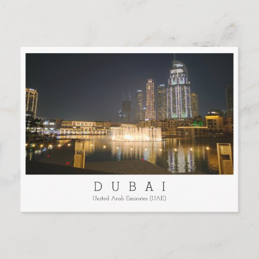 Aangepaste tekst, Dubai, Briefkaart Verenigde Arab (Voorkant)