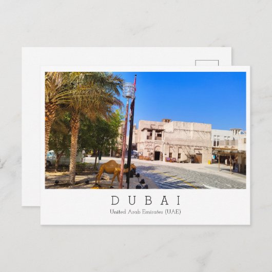 Aangepaste tekst, Dubai, Briefkaart Verenigde Arab (Voorkant / Achterkant)