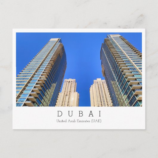 Aangepaste tekst, Dubai, Briefkaart Verenigde Arab (Voorkant)