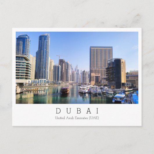 Aangepaste tekst, Dubai, Briefkaart Verenigde Arab (Voorkant)