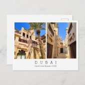 Aangepaste tekst, Dubai, Briefkaart Verenigde Arab (Voorkant / Achterkant)