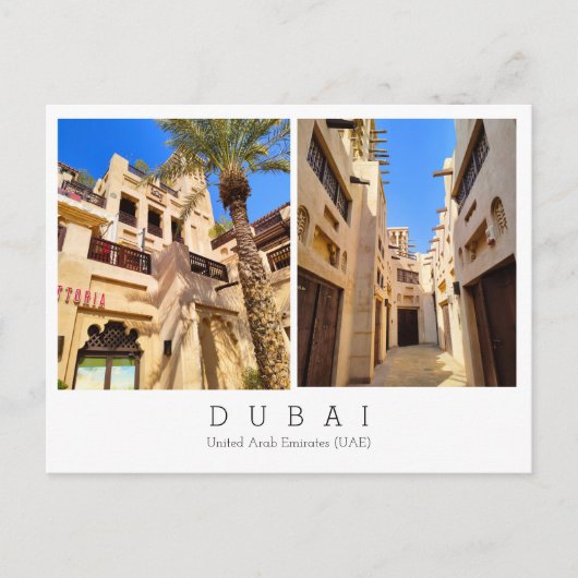 Aangepaste tekst, Dubai, Briefkaart Verenigde Arab (Voorkant)